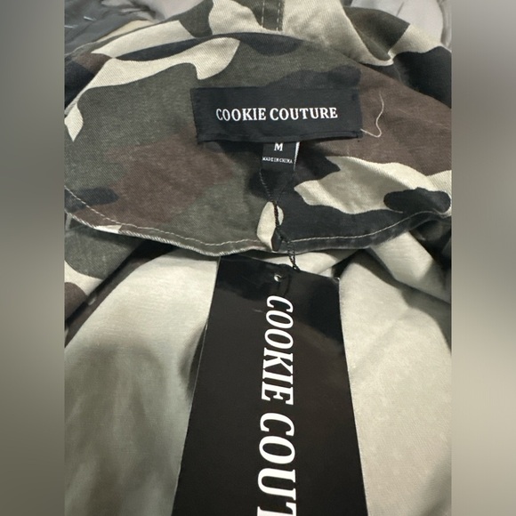 Cookie Couture Hooded Camo Zip Front Jacket Size Med NWT Utility Cargo Military - Picture 8 of 8